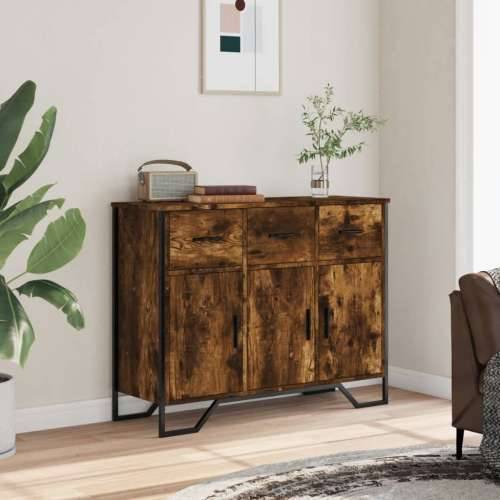Komoda boja dimljenog hrasta 97x32,5x74,5 cm konstruirano drvo - Dimljeni hrast 1 Cijena