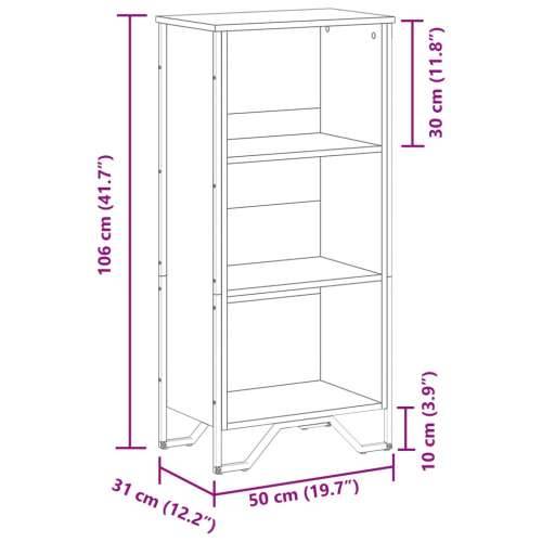 Regal za knjige boja hrasta 50x31x106 cm konstruirano drvo Dimljeni hrast 1 106 cm 50 cm Cijena