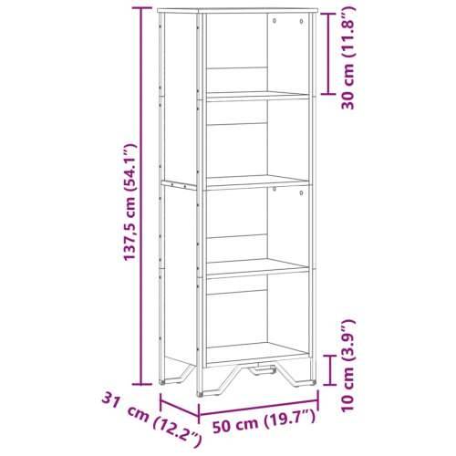 Regal za knjige boja hrasta 50x31x137,5 cm konstruirano drvo - Sivi hrast sonoma 1 137.5 cm 50 cm Cijena