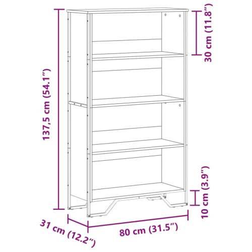 Regal za knjige boja hrasta 80x31x137,5 cm konstruirano drvo - Dimljeni hrast 1 137.5 cm 80 cm Cijena