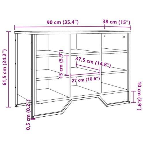 Ormarić za cipele crni 90x38x61,5 cm od konstruiranog drva - Crna 1 61.5 cm Cijena