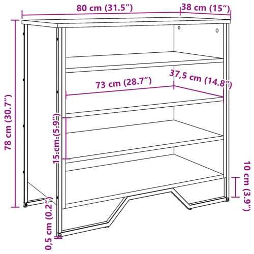 Ormarić za cipele boja hrasta 80x38x78 cm konstruirano drvo sonoma hrast 1 Cijena