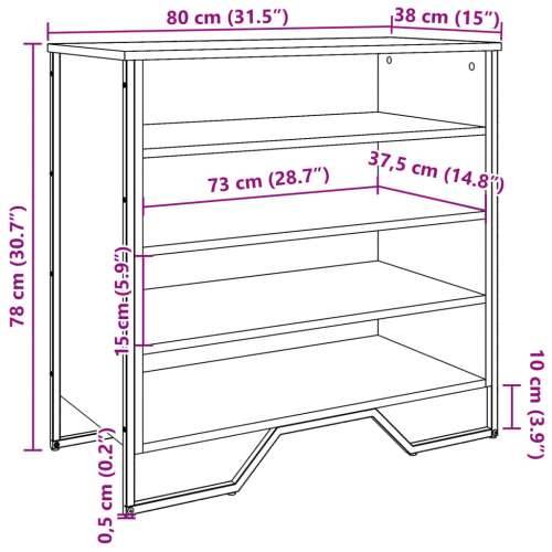 Ormarić za cipele boja hrasta 80x38x78 cm konstruirano drvo - Sivi hrast sonoma 1 Cijena