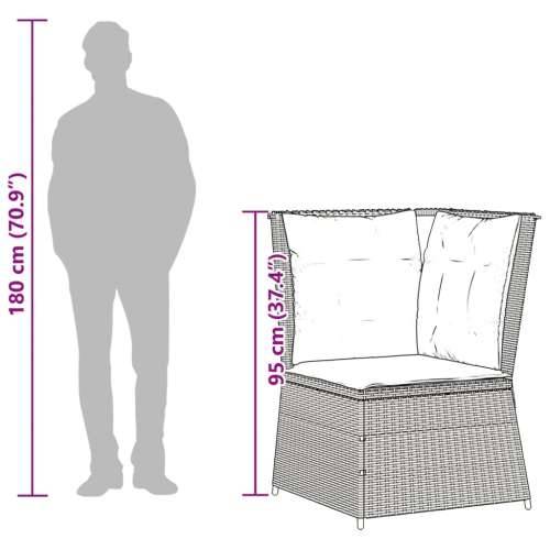 Kutna vrtna sofa od poliratana s jastucima siva - Siva 1 kutna sofa Cijena