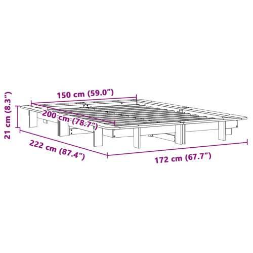 Okvir kreveta bez madraca bijeli 150x200 cm od masivne borovine - Bijela 150 x 200 cm Cijena