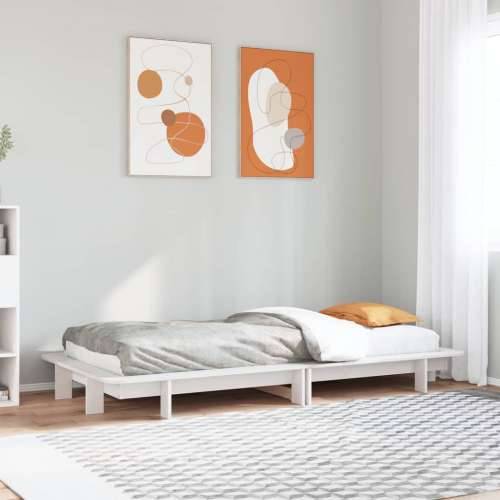 Okvir kreveta bez madraca bijeli 90 x 200 cm masivna borovina - Bijela 90 x 200 cm Cijena