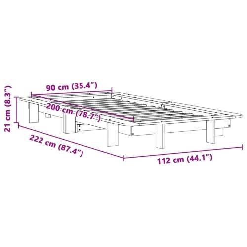 Okvir kreveta bez madraca bijeli 90 x 200 cm masivna borovina - Bijela 90 x 200 cm Cijena