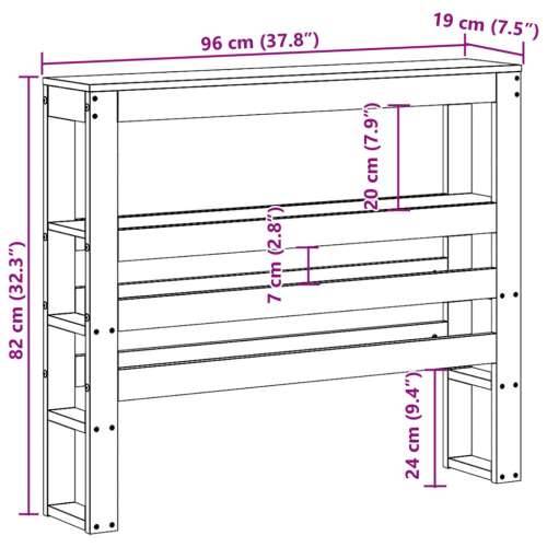 Uzglavlje s policama 90 cm od masive borovine - Prirodna 96 x 19 x 82 cm 1 Cijena