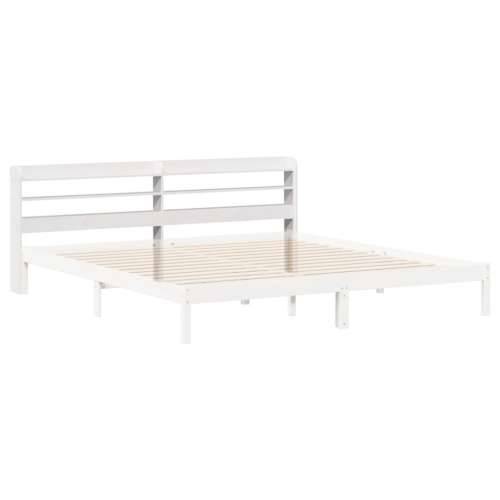 Uzglavlje s policama bijeli 200 cm od masive borovine - Bijela 210 x 16 x 82 cm 1 Cijena