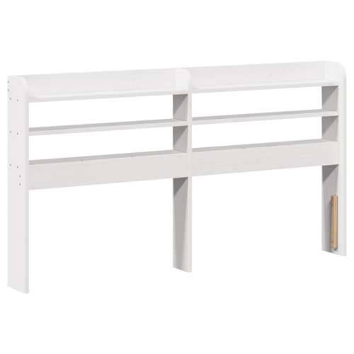 Uzglavlje s policama bijeli 140 cm od masive borovine - Bijela 150 x 16 x 82 cm 1 Cijena