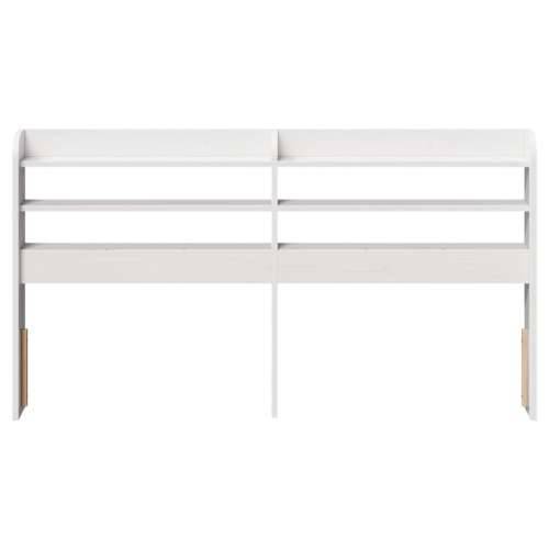 Uzglavlje s policama bijeli 140 cm od masive borovine - Bijela 150 x 16 x 82 cm 1 Cijena