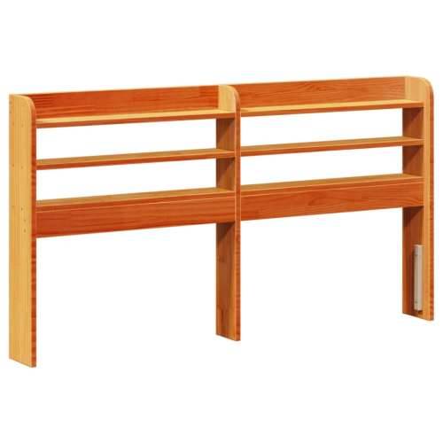 Uzglavlje s policama voštano smeđe 120 cm od masivne borovine - Voštano smeđa 130 x 16 x 82 cm 1 Cijena