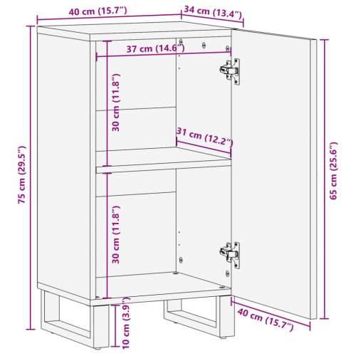 Komoda 40 x 34 x 75 cm od masivnog drva bagrema - Šareni 1 Masivno bagremovo drvo Cijena