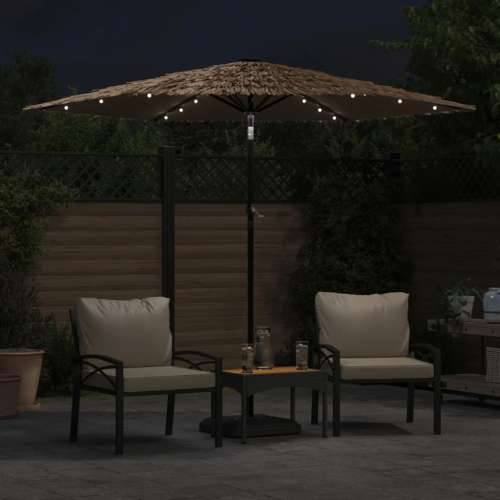 Vrtni suncobran LED s čeličnom šipkom smeđi 268x268x226 cm - 268 x 268 x 226 cm 1 Cijena