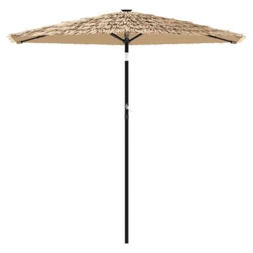 Vrtni suncobran LED s čeličnom šipkom smeđi 268x268x226 cm - 268 x 268 x 226 cm 1 Cijena