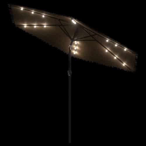 Vrtni suncobran LED s čeličnom šipkom smeđi 268x268x226 cm - 268 x 268 x 226 cm 1 Cijena