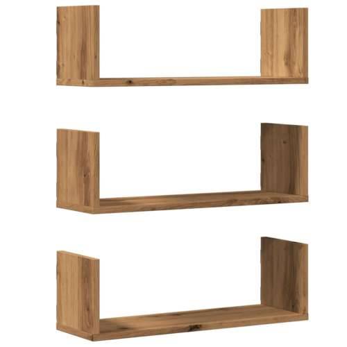 Zidne police 3 kom boja artisian hrast 58x18x18 cm drvene - Boja hrasta 58 x 18 x 18 cm 1 Cijena