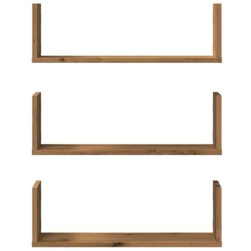Zidne police 3 kom boja artisian hrast 58x18x18 cm drvene - Boja hrasta 58 x 18 x 18 cm 1 Cijena