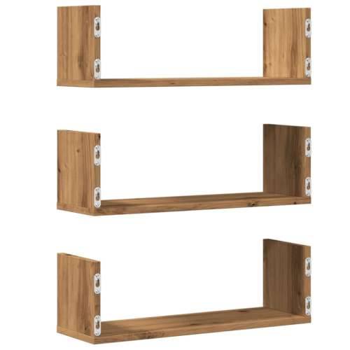 Zidne police 3 kom boja artisian hrast 58x18x18 cm drvene - Boja hrasta 58 x 18 x 18 cm 1 Cijena