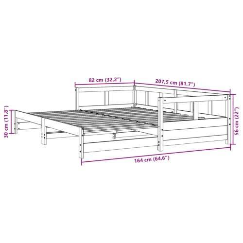 Dnevni krevet bez madraca 80 x 200 cm od masivne borovine - Prirodna 80 x 200 cm Ne Cijena