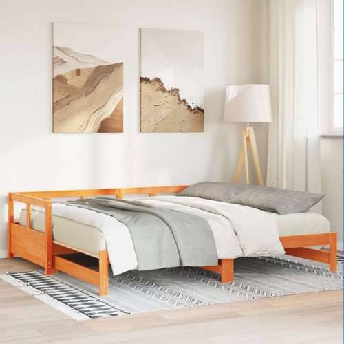 Dnevni krevet bez madraca voštano smeđi 90 x 200 cm od borovine - Voštano smeđa 90 x 200 cm Ne Cijena