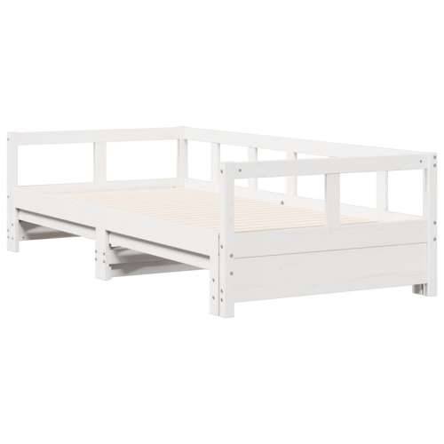 Dnevni krevet bez madraca bijeli 90 x 190 cm masivna borovina Bijela 90 x 190 cm Ne Cijena