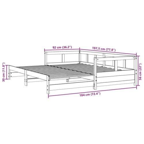 Dnevni krevet bez madraca bijeli 90 x 190 cm masivna borovina Bijela 90 x 190 cm Ne Cijena