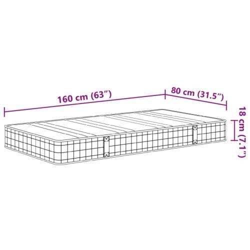 Madrac s oprugama za djecu srednji 80 x 160 cm - 80 x 160 cm 1 Cijena