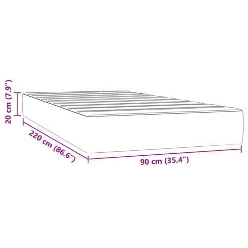 Madrac s oprugama tamnoplavi 90x220x20 cm baršunasti - Tamno plava 90 x 220 cm 1 Cijena
