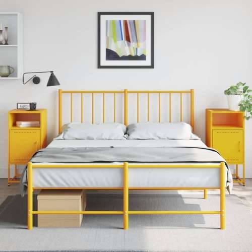 Noćni ormarići 2 kom boje senfa 36x39x78 cm čelični - Žuta 2 Cijena
