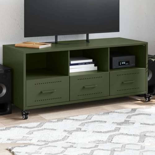 TV ormarić maslinastozeleni 100,5x39x43,5 cm čelični - Zelena 1 Cijena