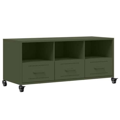TV ormarić maslinastozeleni 100,5x39x43,5 cm čelični - Zelena 1 Cijena