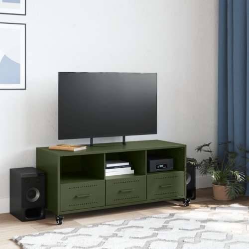 TV ormarić maslinastozeleni 100,5x39x43,5 cm čelični - Zelena 1 Cijena