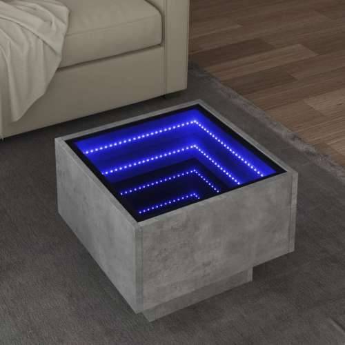 Bočni stolić LED siva boja betona 40x40x30 cm konstruirano drvo - Beton siva 40 x 40 x 30 cm 1 Cijena
