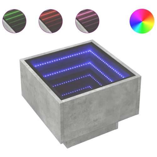 Bočni stolić LED siva boja betona 40x40x30 cm konstruirano drvo - Beton siva 40 x 40 x 30 cm 1 Cijena