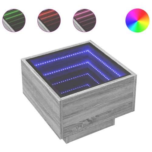 Bočni stolić LED boja hrasta 40 x 40 x 30 cm konstruirano drvo - Sivi hrast sonoma 40 x 40 x 30 cm 1 Cijena