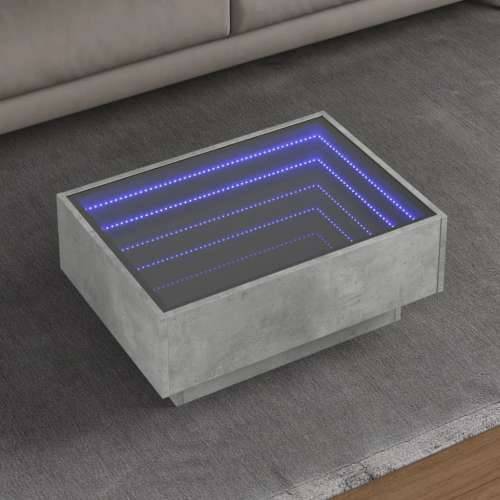 Stolić za kavu LED siva boja betona 70x50x30 cm drveni - Beton siva 70 x 50 x 30 cm 1 Cijena