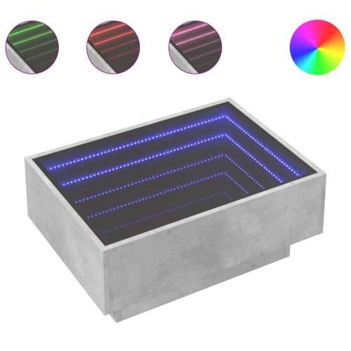 Stolić za kavu LED siva boja betona 70x50x30 cm drveni - Beton siva 70 x 50 x 30 cm 1 Cijena