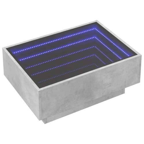 Stolić za kavu LED siva boja betona 70x50x30 cm drveni - Beton siva 70 x 50 x 30 cm 1 Cijena