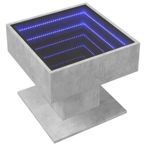Stolić za kavu LED siva boja betona 50x50x45 cm drveni - Beton siva 1 50 cm Cijena