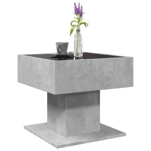 Stolić za kavu LED siva boja betona 50x50x45 cm drveni - Beton siva 1 50 cm Cijena