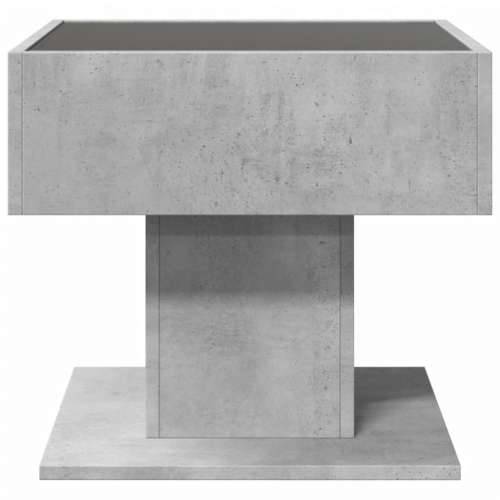 Stolić za kavu LED siva boja betona 50x50x45 cm drveni - Beton siva 1 50 cm Cijena