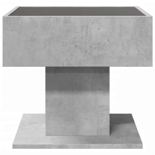 Stolić za kavu LED siva boja betona 50x50x45 cm drveni - Beton siva 1 50 cm Cijena