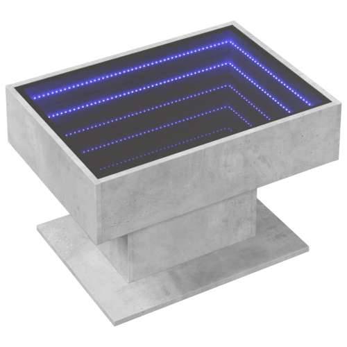 Stolić za kavu LED siva boja betona 70x50x45 cm drveni - Beton siva 1 70 cm Cijena
