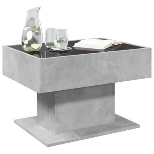 Stolić za kavu LED siva boja betona 70x50x45 cm drveni - Beton siva 1 70 cm Cijena