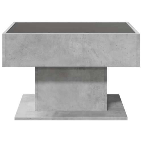 Stolić za kavu LED siva boja betona 70x50x45 cm drveni - Beton siva 1 70 cm Cijena