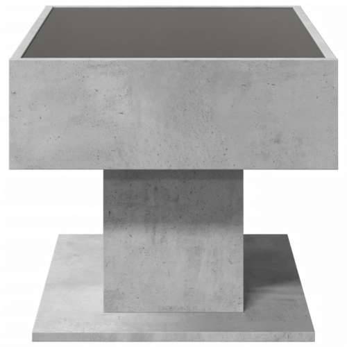 Stolić za kavu LED siva boja betona 70x50x45 cm drveni - Beton siva 1 70 cm Cijena