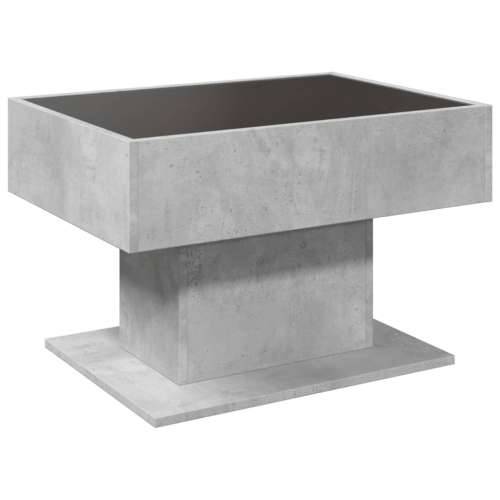 Stolić za kavu LED siva boja betona 70x50x45 cm drveni - Beton siva 1 70 cm Cijena