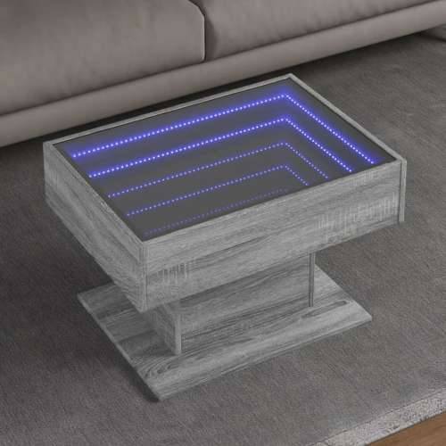 Stolić za kavu LED boja hrasta 70x50x45 cm konstruirano drvo - Sivi hrast sonoma 1 70 cm Cijena