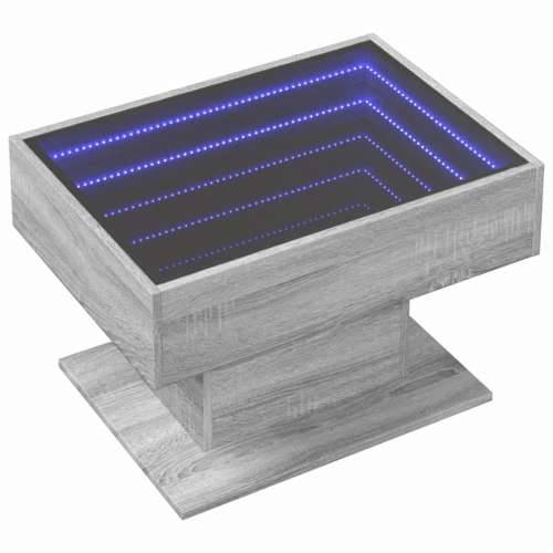 Stolić za kavu LED boja hrasta 70x50x45 cm konstruirano drvo - Sivi hrast sonoma 1 70 cm Cijena